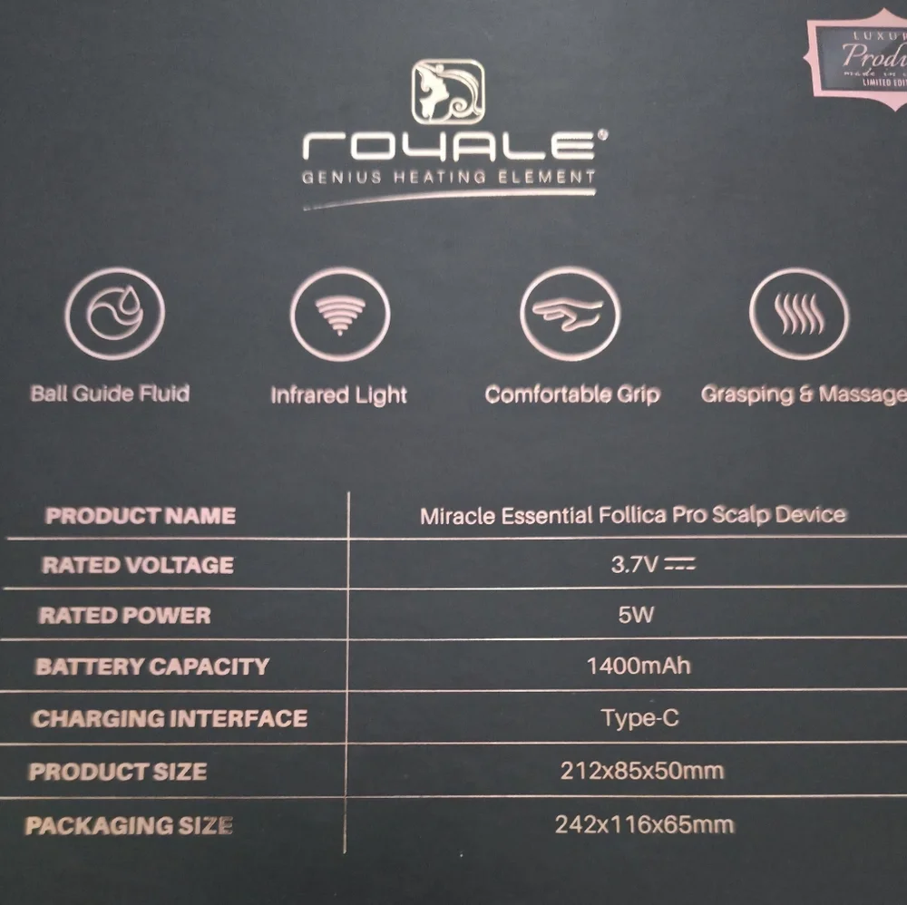 Royale USA Hair+ Miracle Essential Follica Pro Infrared Scalp Massage Device - Picture 4 of 6